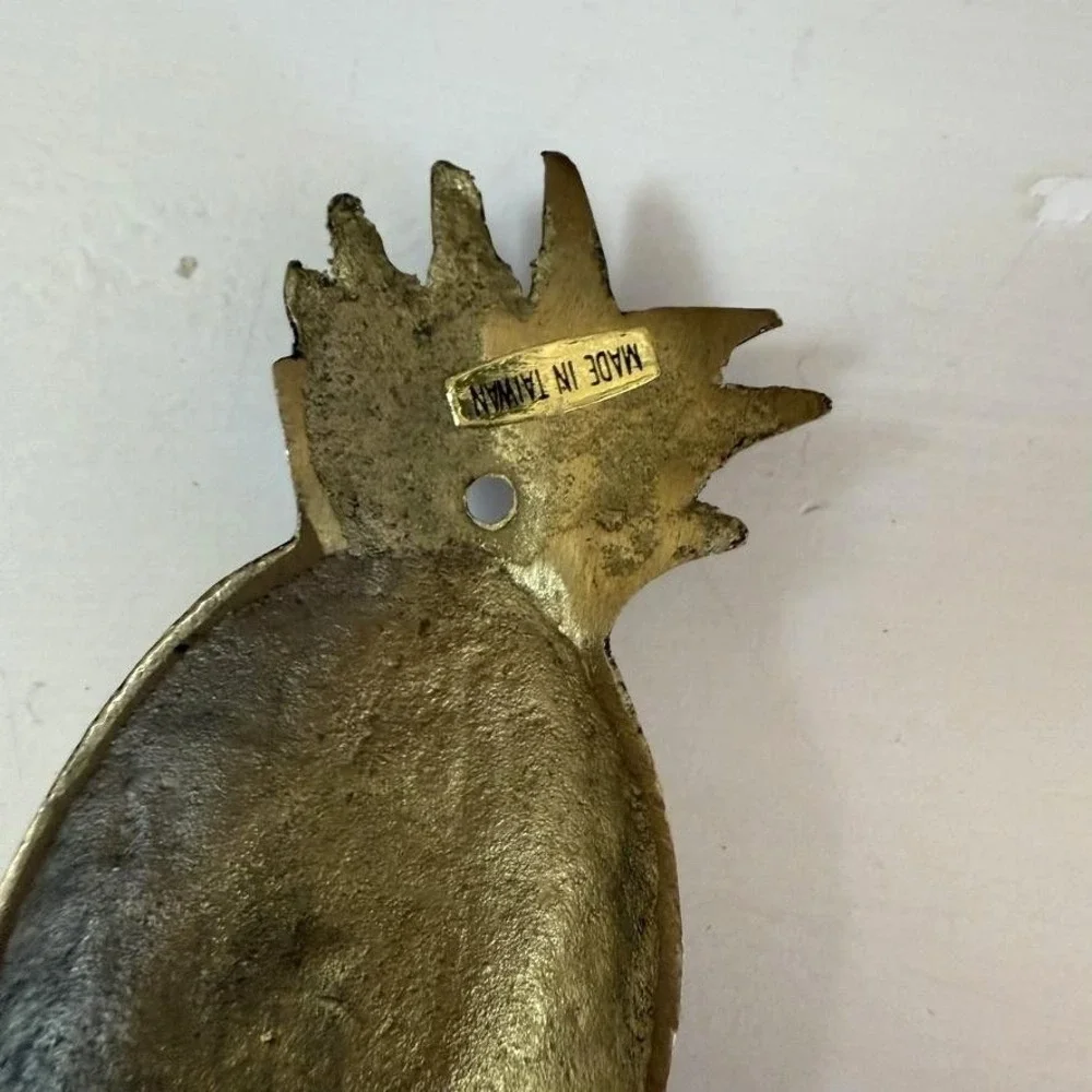 Brass Pineapple‎ Towel Rings Wall Hook Tropical Bath Decor Set Of 3 Taiwan
